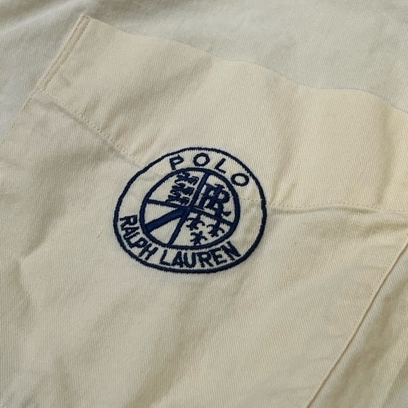 Polo Ralph Lauren Men’s Medium Yellow Rare Pocket Embroidered Logo Crest Shirt - Picture 4 of 8